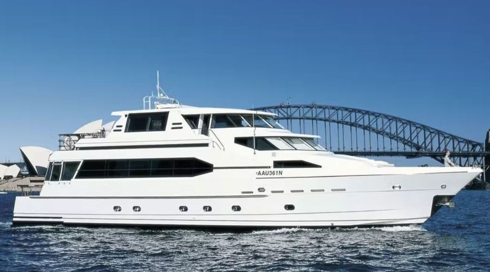 AQA luxury yacht hire - Side view