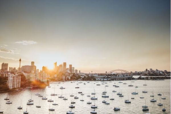 Sydney Harbour Sunset with Boats