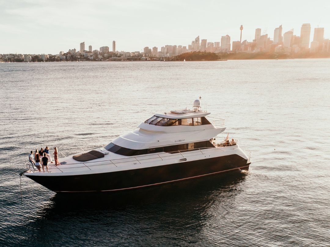 Element Luxury Yacht Hire - Sydney Skyline