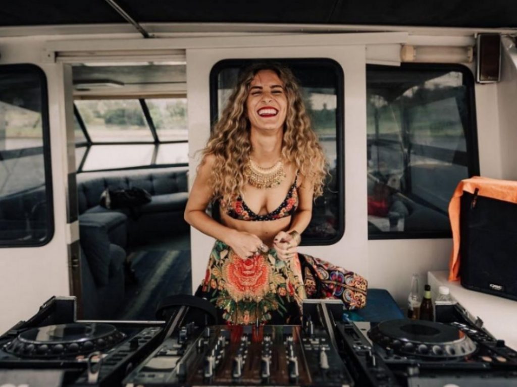 Boat party Sydney DJ Katie laughing